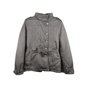 Steve Madden Womens Gold Double Button Front Jacket Coat with Hood Size Medium